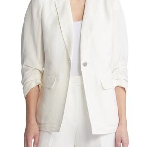 Anne Klein Cream Single-Button Notch Lapel Blazer size M